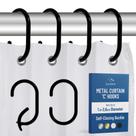 Ganchos para cortinas de chuveiro Blau Marité 12 Metal em forma de C, pretos