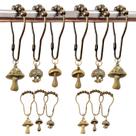 Ganchos para cortinas de chuveiro Daxingbu Mushroom Retro Style 12 unidades