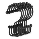 Ganchos para cortinas de chuveiro Goowin Stainless Steel Black (pacote com 12)