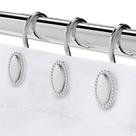 Ganchos para cortinas de chuveiro iToplin Chrome, conjunto de 12 resistentes à ferrugem