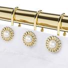 Ganchos para cortinas de chuveiro iToplin Sunflower Gold Metal (conjunto de 12) Ganchos para cortinas de chuveiro iToplin Sunflower Gold Metal (conjunto de 12)