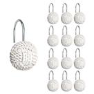 Ganchos para cortinas de chuveiro Sunlit Boho Knots White, conjunto de 12