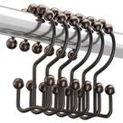 Ganchos para cortinas de chuveiro Titanker Metal Bronze resistentes à ferrugem