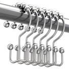 Ganchos para cortinas de chuveiro Titanker, metal resistente à ferrugem, conjunto de 12 Ganchos para cortinas de chuveiro Titanker, metal resistente à ferrugem, conjunto de 12