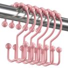 Ganchos para cortinas de chuveiro Titanker Metal resistente à ferrugem rosa claro