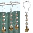 Ganchos para cortinas de chuveiro Yapicoco Gemstone Crystal 12 unidades marrons Ganchos para cortinas de chuveiro Yapicoco Gemstone Crystal 12 unidades marrons