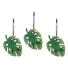 Ganchos para cortinas de chuveiro Yuiviot Green Monstera Leaf, conjunto de 12 Ganchos para cortinas de chuveiro Yuiviot Green Monstera Leaf, conjunto de 12