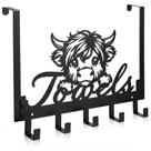 Ganchos para Porta Kathfly Vaca Highland de 5 Ganchos em Metal Preto