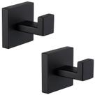 Ganchos para Toalha Angle Simple em Aço Inoxidável SUS304, Preto Fosco, 2 Unidades