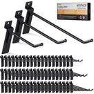 Ganchos Slatwall INCLY, pacote com 60, pretos pesados, 10/15/20 cm