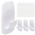 Ganchos utilitários jumbo Qjaiune, adesivos, 6 lb, pacote com 4 Ganchos utilitários jumbo Qjaiune, adesivos, 6 lb, pacote com 4