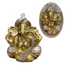 Ganesha Hindu Deus Sorte Prosperidade Sabedoria Resina 11cm