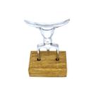 Garfo Churrasco Tridente Bull 16 cm com Suporte de Madeira