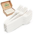 Garfo compostável FEHHTO 7 cm 150 unidades de amido de milho descartável