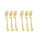 Garfo de Sobremesa Bolo Dourado Talheres Inox Bar Buffet 6un Garfo de Sobremesa Bolo Dourado Talheres Inox Bar Buffet 6un