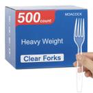 Garfo Descartável Transparente MOACOCK 500 Unidades Peso Pesado Garfo Descartável Transparente MOACOCK 500 Unidades Peso Pesado