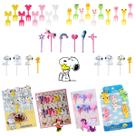 Garfo Palitinhos Infantis Petisco Frutas Lanche Cartoon Fofo Decoração Alimento Bebe Animado - 34 pçs
