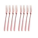 Garfo para Petiscos e Aperitivos Inox Rosè Conjunto 8 Peças Garfo para Frutas Frios e Queijos