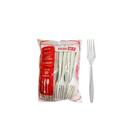 Garfo Plástico para Refeição 15,5cm Off White Reforçado Mexa Bem Pacote 50 Unidades