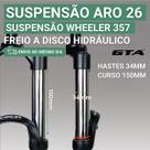 Garfo Suspensão para Bicicleta Aro 26 GTA Wheeler 357 28.6 150MM