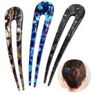 Garfos de cabelo HYFEEL French Tortoise Shell em forma de U, pacote com 3 pinos de cabelo