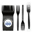 Garfos de plástico Concession Essentials Heavy Weight Black 7,25 polegadas 100 ct