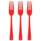 Garfos de plástico descartáveis Joy Akkess Red 50 unidades Garfos de plástico descartáveis Joy Akkess Red 50 unidades