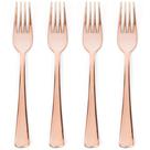 Garfos de plástico descartáveis Prestee Rose Gold 18 cm, pacote com 100 Garfos de plástico descartáveis Prestee Rose Gold 18 cm, pacote com 100