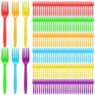 Garfos de plástico descartáveis Tioncy Rainbow 360 unidades (vermelho, laranja, amarelo, verde, azul, roxo)