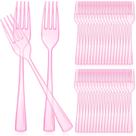 Garfos de plástico e talheres descartáveis, 50 unidades, rosa minatee Garfos de plástico e talheres descartáveis, 50 unidades, rosa minatee