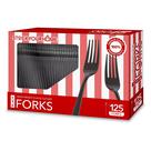 Garfos de plástico Stock Your Home descartáveis de 125 unidades pretas