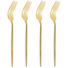 Garfos de plástico U-QE 60 unidades descartáveis, 19,3 cm, dourados, pesados