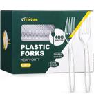 Garfos Garfos de plástico pesados VITEVER 400 unidades transparentes