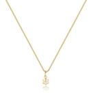 Gargantilha 40cm + 5cm Extensor Pérola Folheada Ouro