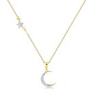 Gargantilha 45cm Meia Estrelinha Folheada Ouro Zircônia