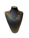 Gargantilha 5 Trevos Da Sorte Verde Banhado a Ouro 18K 45cm