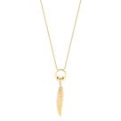 Gargantilha 50cm Extenstor 10cm Pena Bolinhas Folheada Ouro