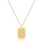 Gargantilha 60cm Placa Com Mensagem Folheada A Ouro Gargantilha 60cm Placa Com Mensagem Folheada A Ouro