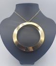 Gargantilha argola chapada banhada a ouro 18k