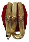 Gargantilha Banhado a Ouro Feminina Lacraia Idêntica A Ouro