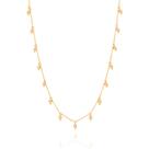 Gargantilha banhado ouro 3x 24k 18k e 22k feminino choker fio palito com bolas penduradas rommanel 532067