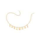 Gargantilha banhado ouro 3x 24k 18k e 22k feminino concha rommanel outros elementos do mar 532063