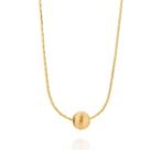 Gargantilha banhado ouro 3x 24k 18k e 22k feminino diamantada com bola fosca rommanel 42cm 530408