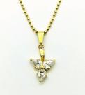 Gargantilha Bolinhas Triângulo Zirconias Banho Ouro 18k 2168