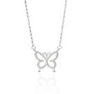 Gargantilha borboleta de prata 925 BRANCO 830106 Rommanel