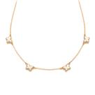 Gargantilha Borboletas Brancas Banhado Ouro Rommanel 532624