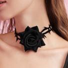 Gargantilha Chocker Colar Flor Preta Femininos Pescoço -