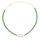 Gargantilha Chocker Cristais Esmeralda Retangulo Cravejado