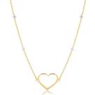 Gargantilha Choker 32cm Com Extensor De 10cm Coração Vazado
