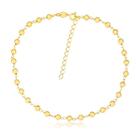 Gargantilha Choker Bolinhas 32cm + Extensor 5cm Folheada